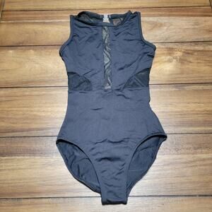 So Danca Black Sleeveless Bodysuit w/ Mesh Top